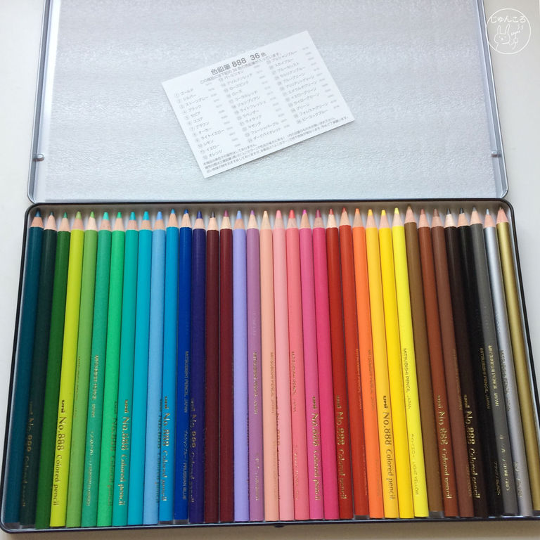 【感想】コロリアージュ向け色鉛筆、三菱鉛筆 uni「色鉛筆 No.888 ＜36色セット＞」を使ってみました！ | じゅんころのアンテナ